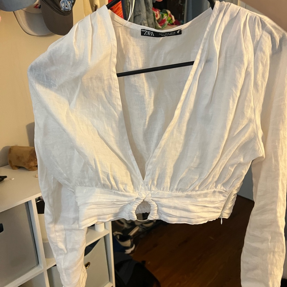 White Zara top